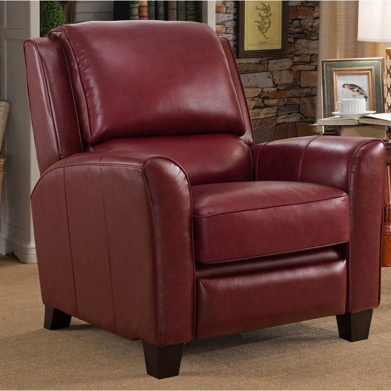 Red Barrel Studio® Surrett Red Leather Manual Recliner & Reviews